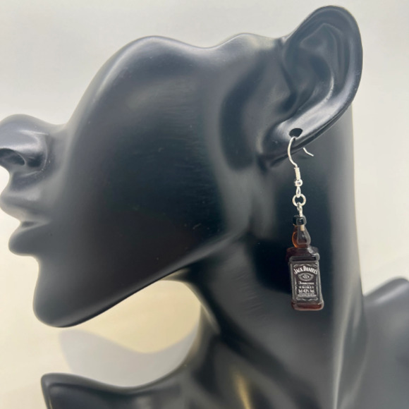 Jack Daniels Earrings - Alcohol Earrings- New Years Eve Party Earrings - Picture 7 of 7
